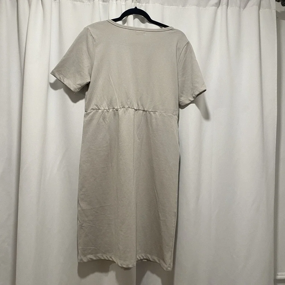 Inherit Clothing Company Women's Dress Size XL Beige T-Shirt Pocket MIDI‎ Casual - Picture 2 of 5